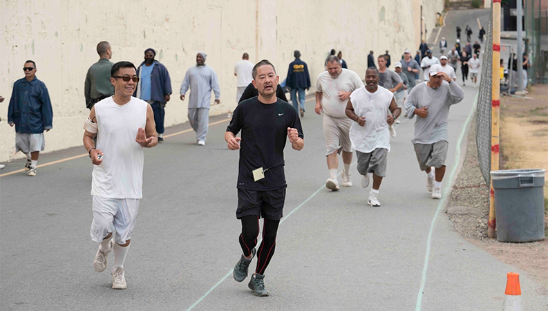 Phil Peng and Skid Row Running Club at San Quentin